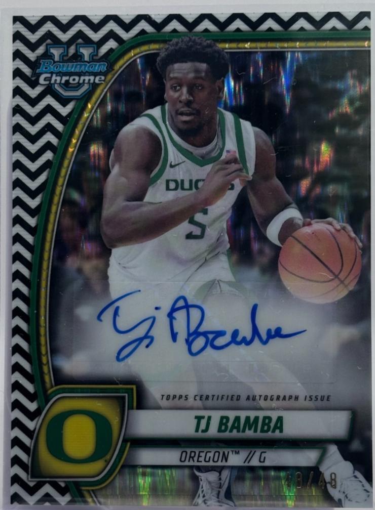 TJ Bamba [Black White Refractor Autograph] #74