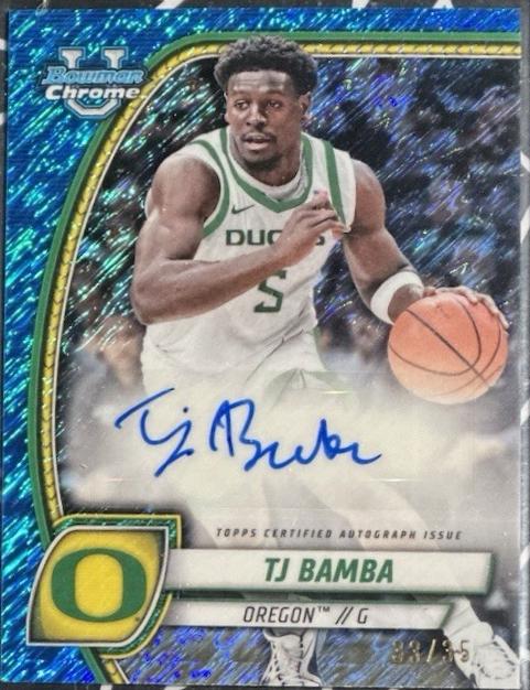 TJ Bamba [Blue Shimmer Refractor Autograph] #74