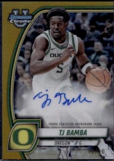 TJ Bamba [Gold Refractor Autograph] #74