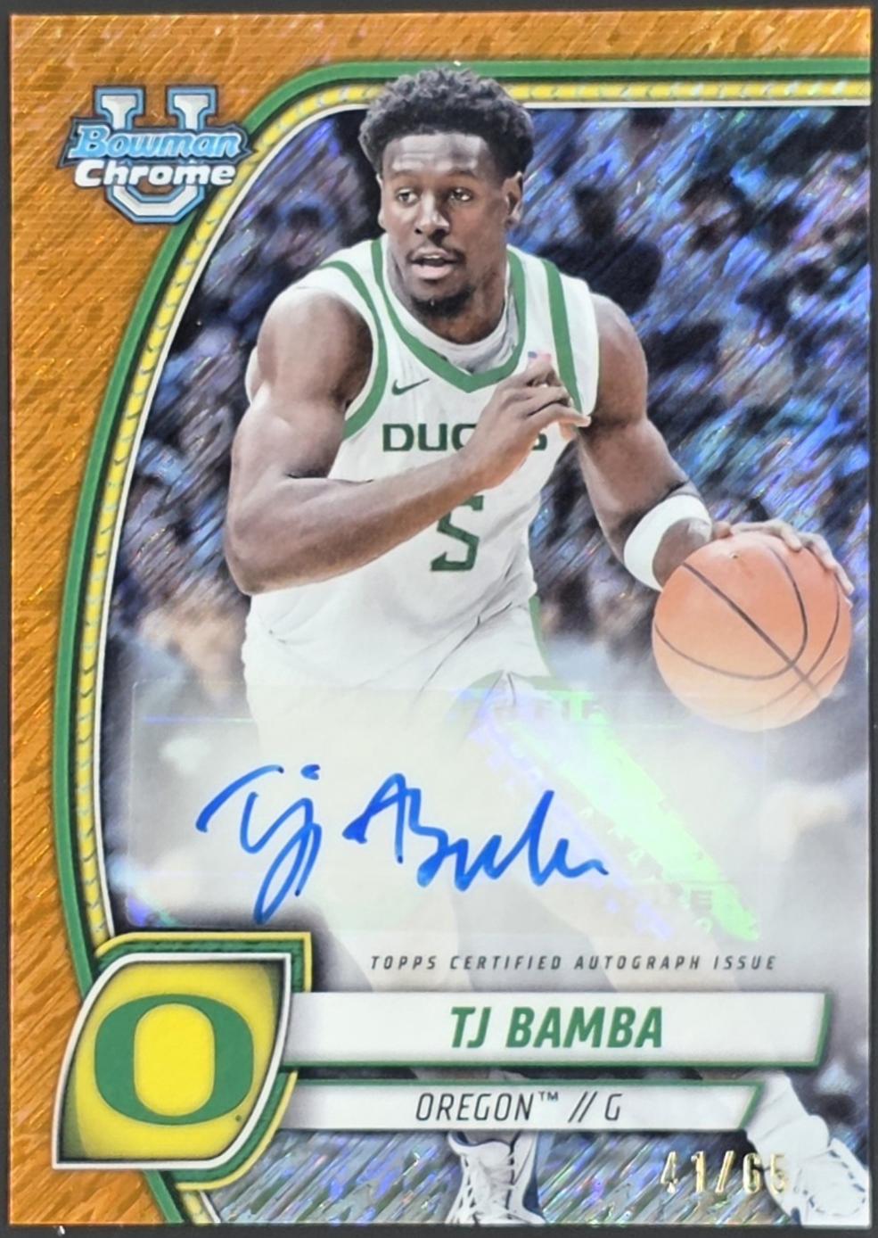 TJ Bamba [Orange Shimmer Refractor Autograph] #74
