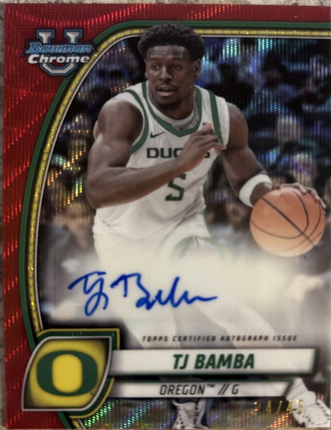 TJ Bamba [Red Wave Refractor Autograph] #74