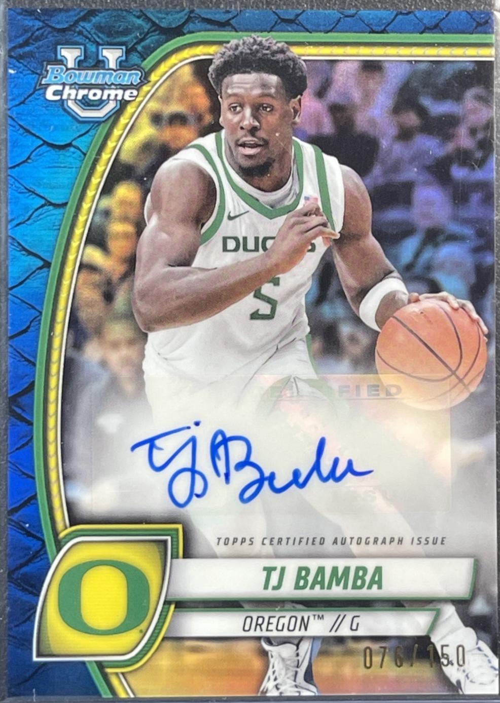 TJ Bamba [Reptilian Blue Refractor Autograph] #74