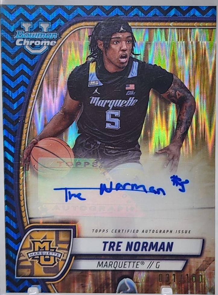 Tre Norman [Black Blue Refractor Autograph] #88