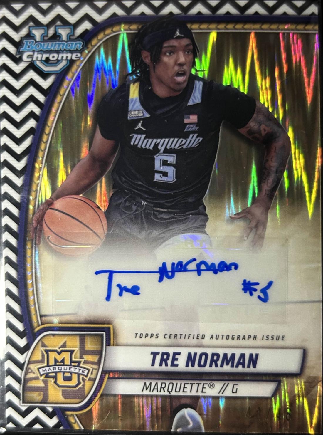 Tre Norman [Black White Refractor Autograph] #88