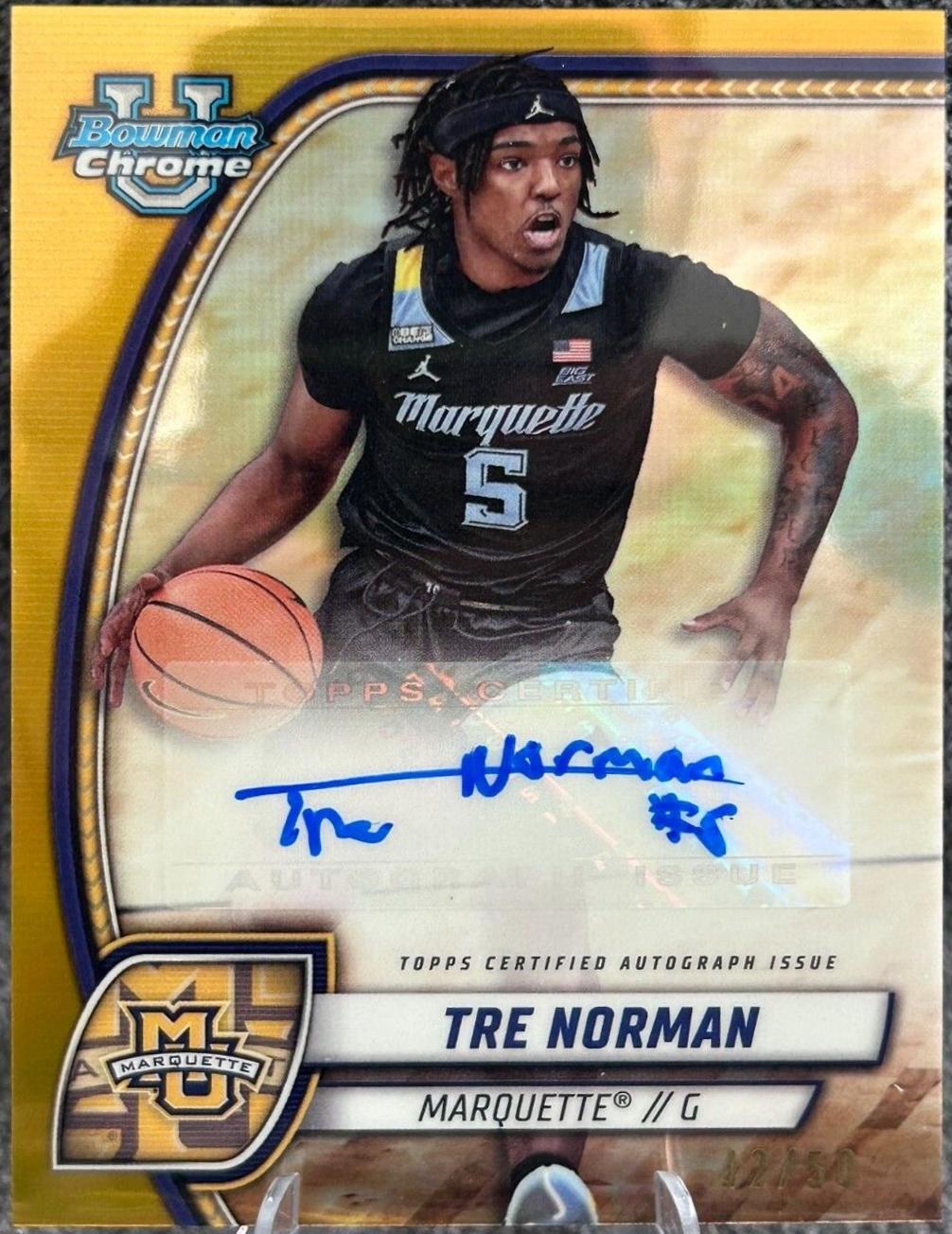 Tre Norman [Gold Refractor Autograph] #88