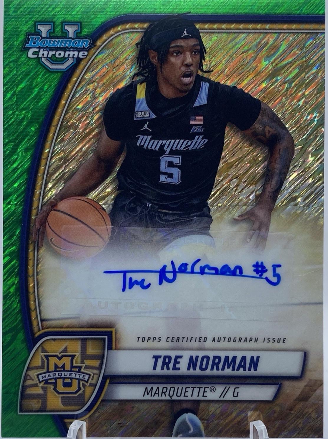 Tre Norman [Green Shimmer Refractor Autograph] #88