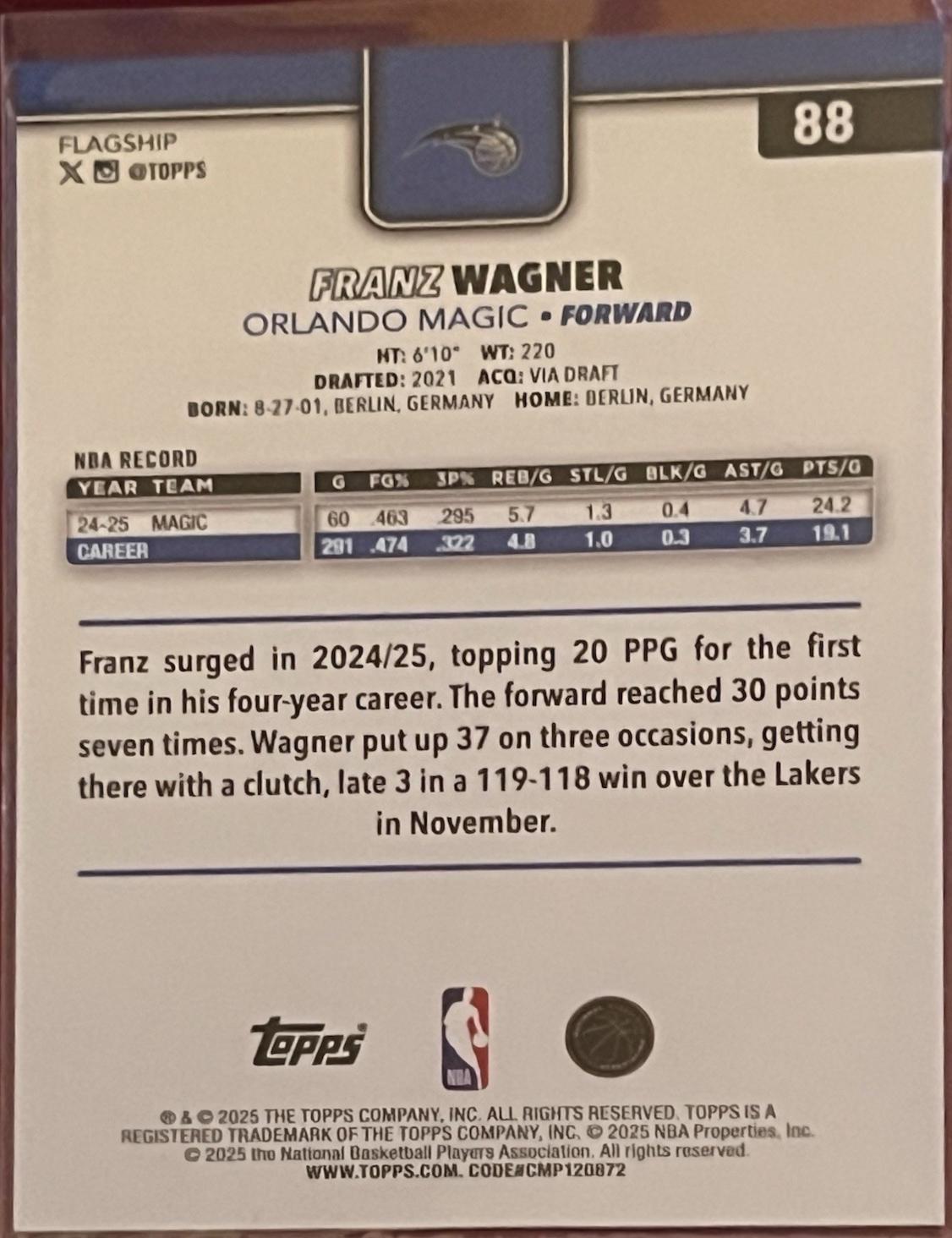 Franz Wagner [Gold] #TC-FW