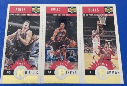 Toni Kukoc / Scottie Pippen / Dennis Rodman [Gold Mini Cards] #B2