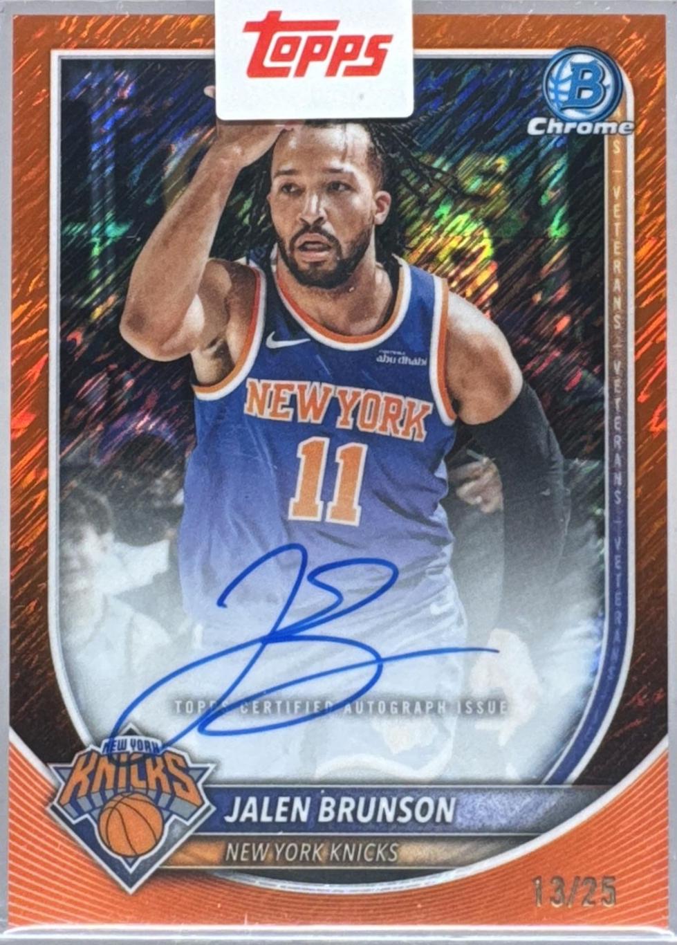 Jalen Brunson [Orange Shimmer Refractor] #BCA-JU