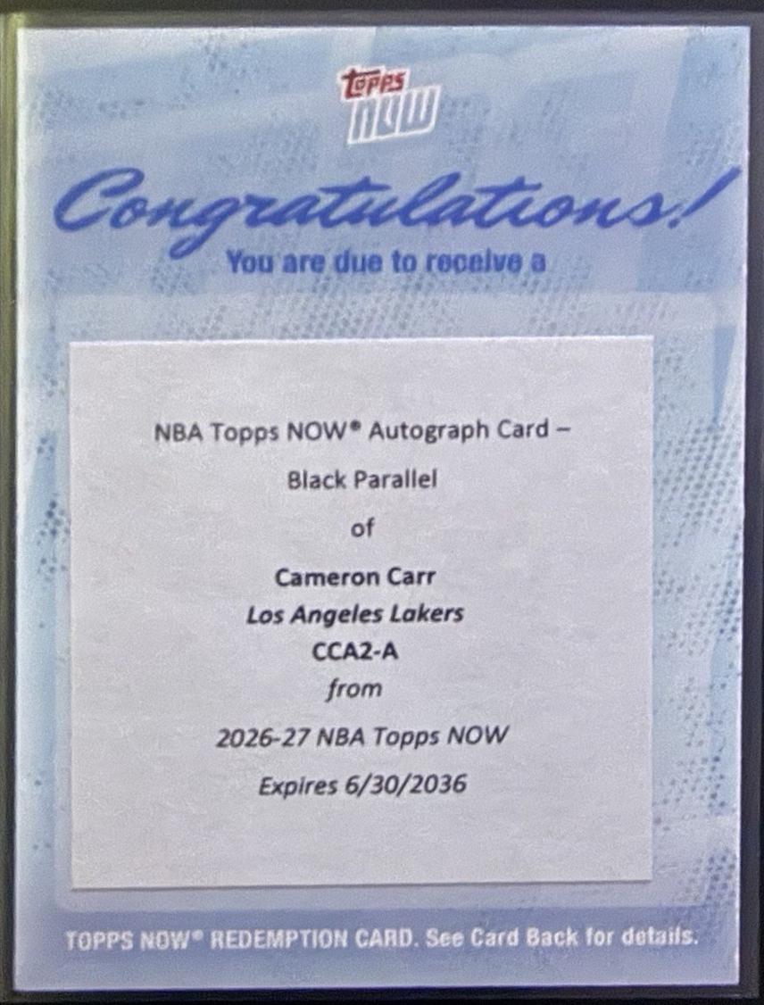 Cameron Carr [Black Autograph] #CCA2