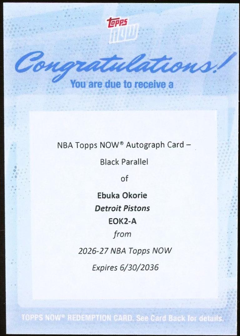 Ebuka Okorie [Black Autograph] #EOK2