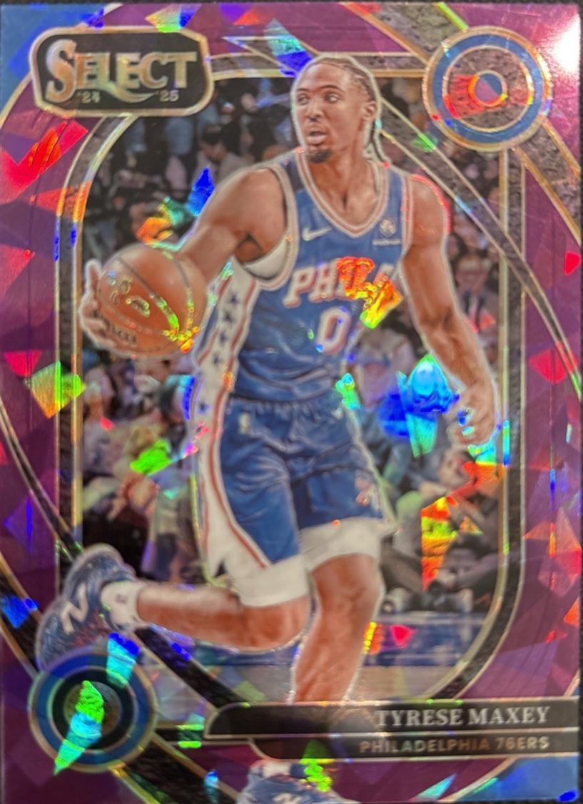 Tyrese Maxey [Purple Cracked Ice Prizm] #243