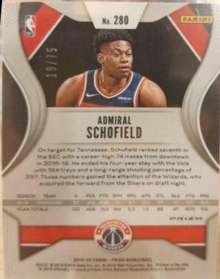 Admiral Schofield [Fast Break Prizm Purple] #280