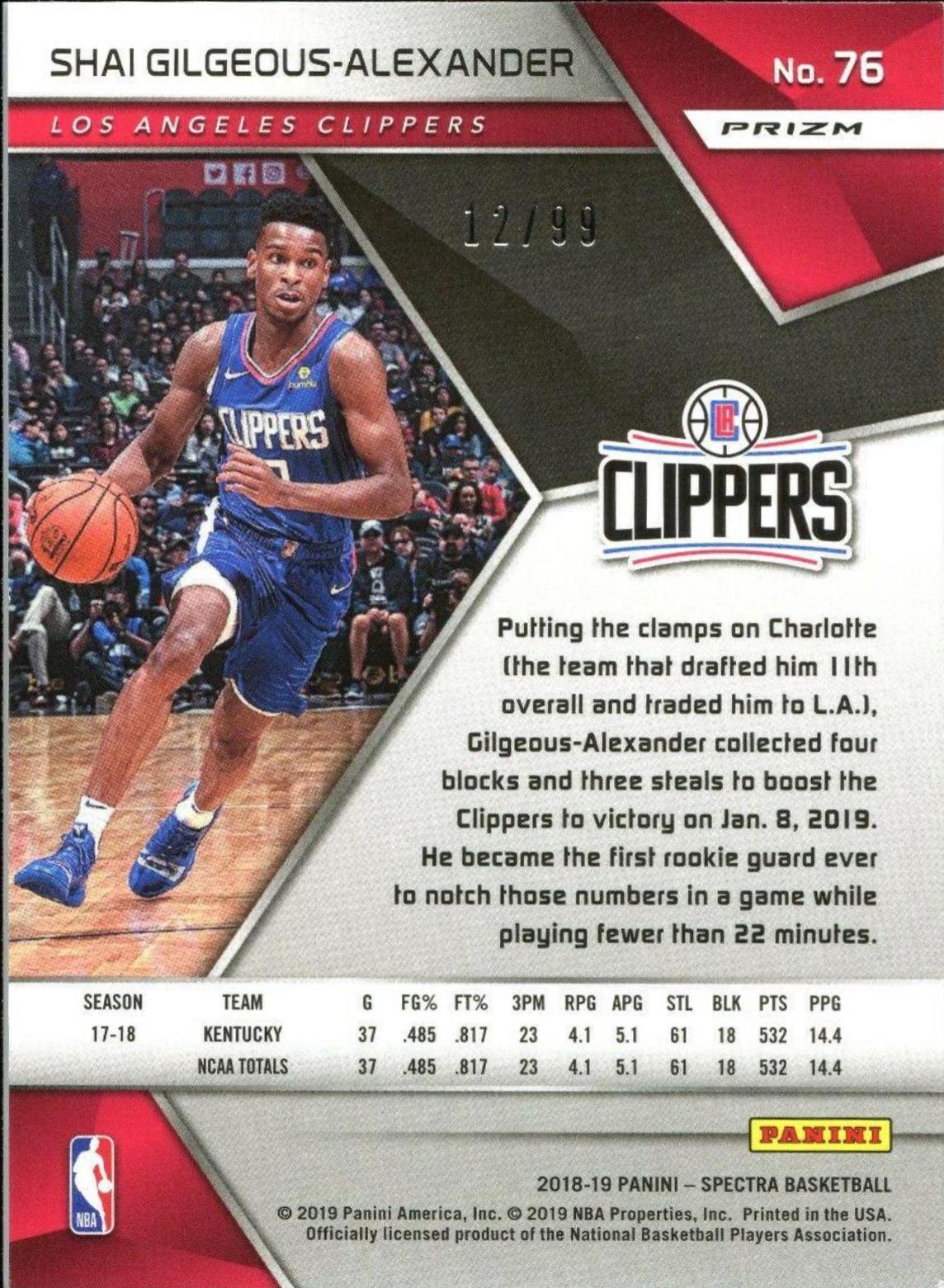 Shai Gilgeous Alexander [Red] #76