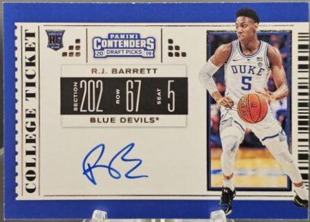 RJ Barrett [Autograph Draft Blue Foil] #53