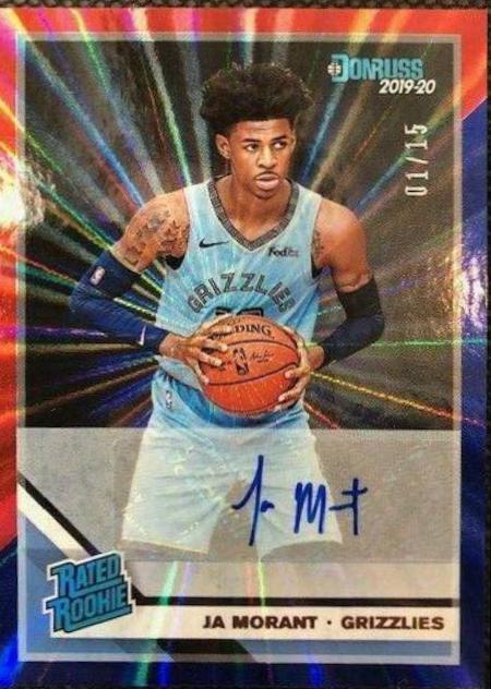 JA Morant [Signature Red, Blue Laser] #202