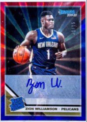 Zion Williamson [Signature Red, Blue Laser] #201