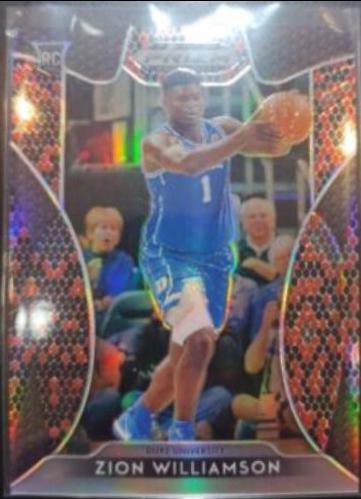 Zion Williamson [Red & Black Snake Skin Prizm] #64