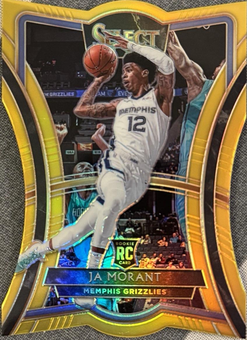 JA Morant [Die Cut Gold Prizm] #120