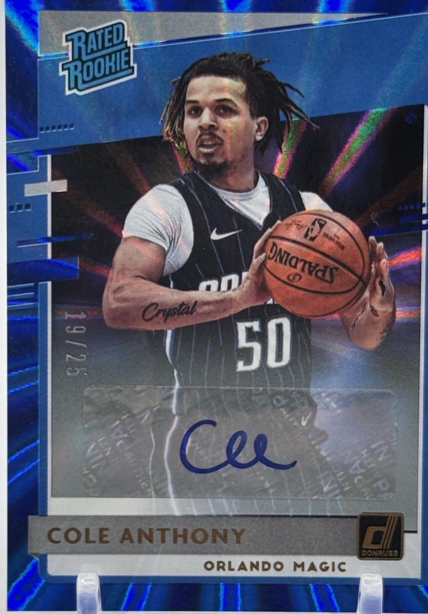 Cole Anthony [Auto Blue Laser] #208
