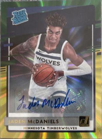 Jaden McDaniels [Auto Green Yellow Laser] #239