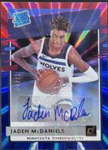 Jaden McDaniels [Auto Red Blue Laser] #239