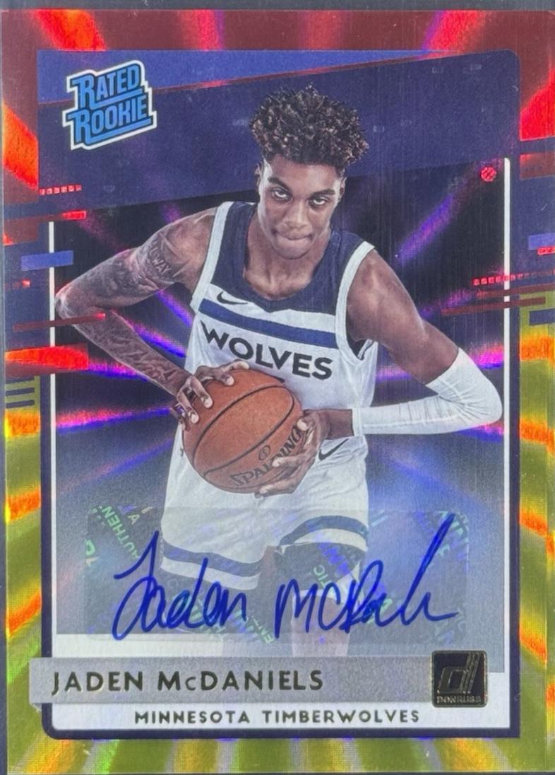Jaden McDaniels [Auto Red Gold Laser] #239