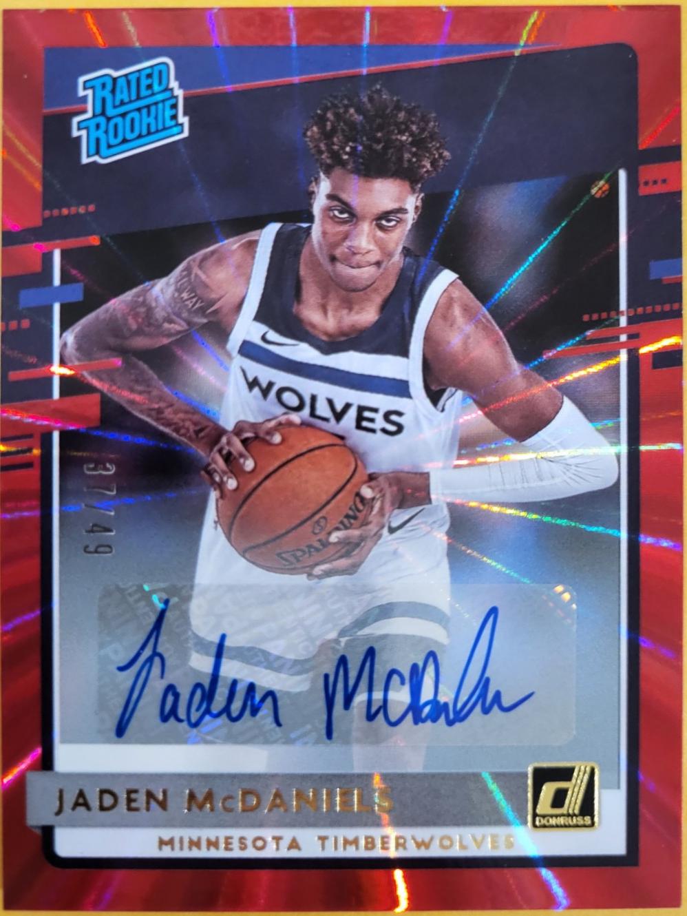 Jaden McDaniels [Auto Red Laser] #239
