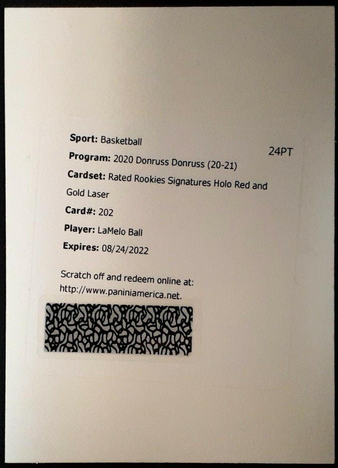 LaMelo Ball [Auto Red Gold Laser] #202