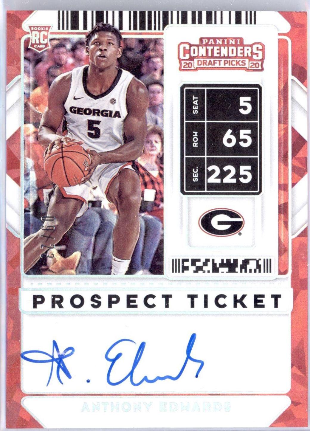 Anthony Edwards [Cracked Ice Autograph Ticket] #51B