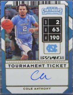 Cole Anthony [Tournament Autograph Ticket] #56B