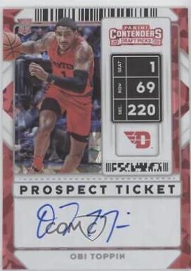 Obi Toppin [Cracked Ice Autograph Ticket] #52B