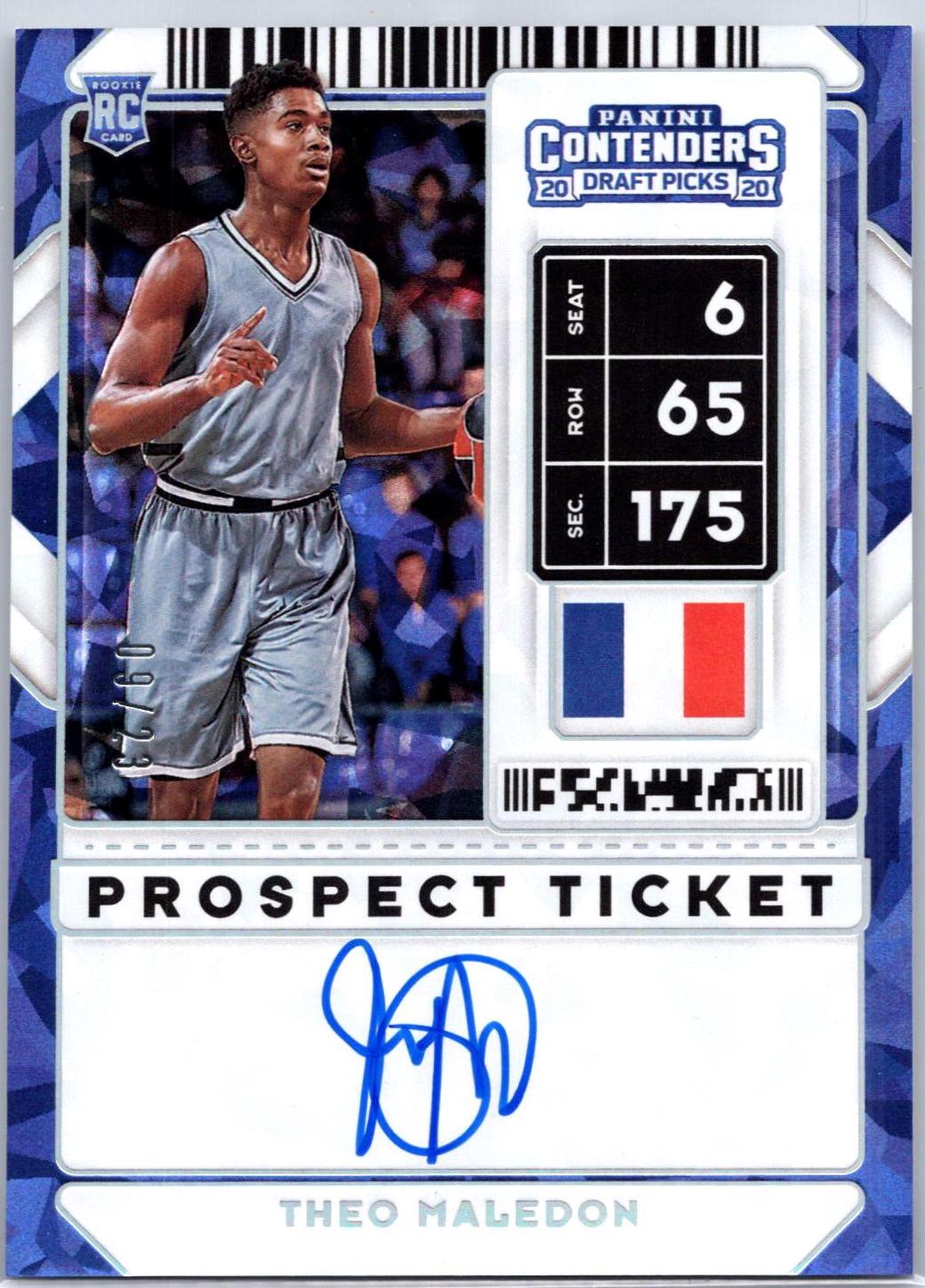 Theo Maledon [Cracked Ice Autograph Ticket] #58B