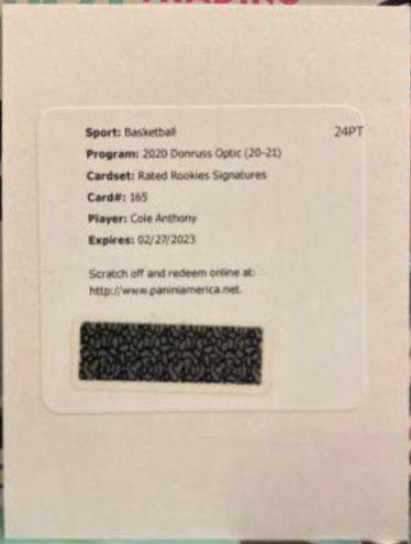 Cole Anthony [Autograph] #165