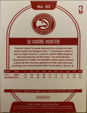 De'Andre Hunter [Red Back] #83