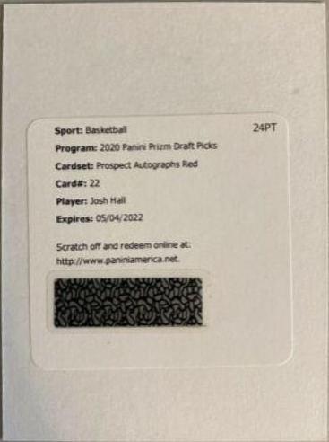 Josh Hall [Red Prizm] #PA-JH