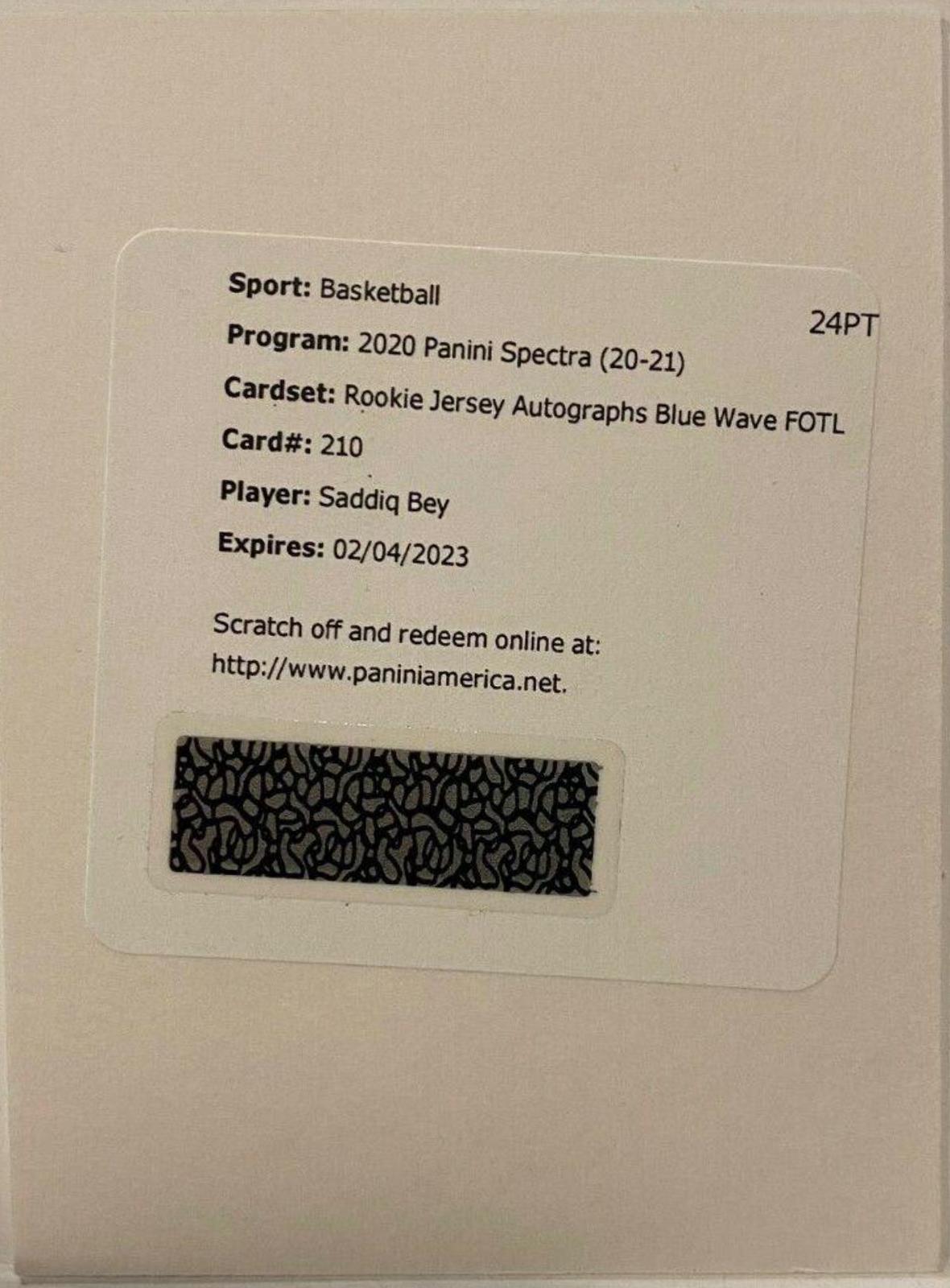 Saddiq Bey [Jersey Autograph Blue Wave] #210