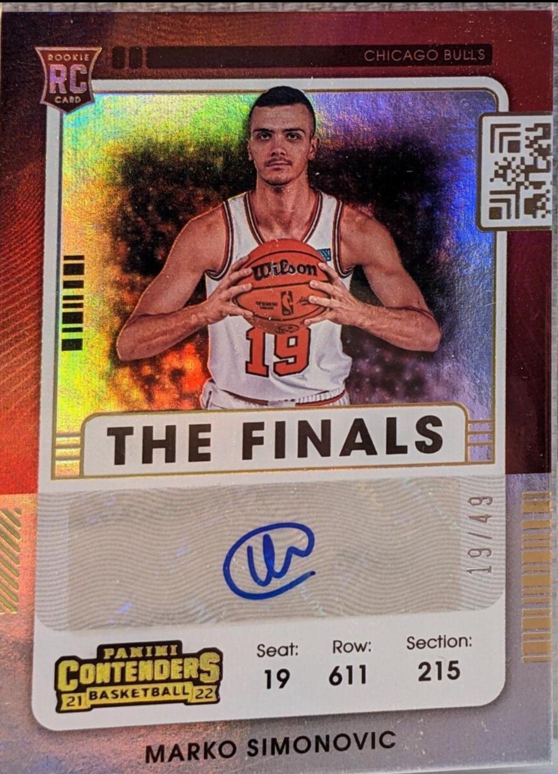 Marko Simonovic [Autograph Finals] #157