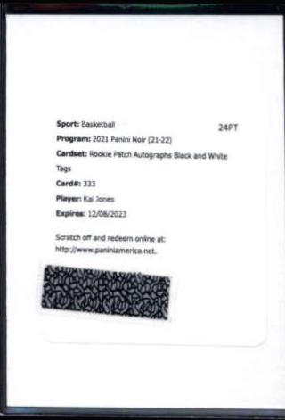 Kai Jones [Patch Autograph] #333