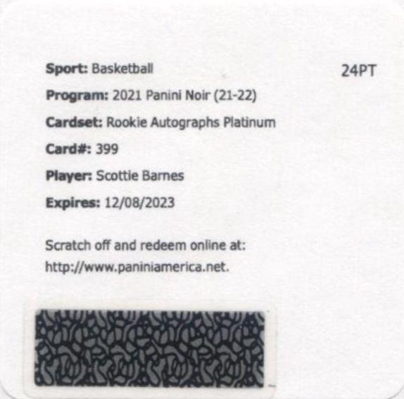 Scottie Barnes [Autograph Platinum] #399