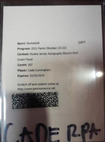 Cade Cunningham [Jersey Autograph Green Flood] #207