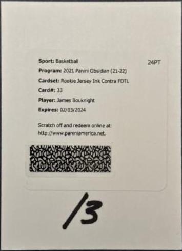 James Bouknight [Jersey Autograph Contra] #213