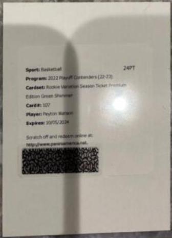 Peyton Watson [Autograph Playoff Ticket] #107