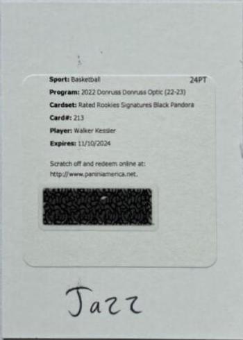 Walker Kessler [Signature Black Pandora] #213