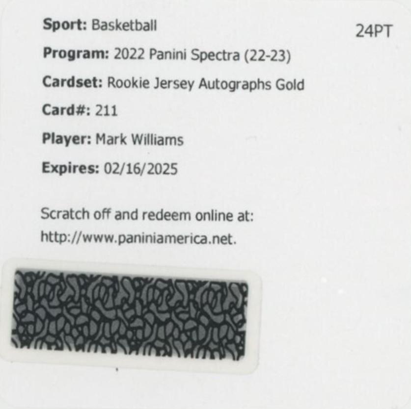 Mark Williams [Jersey Autograph Gold] #211