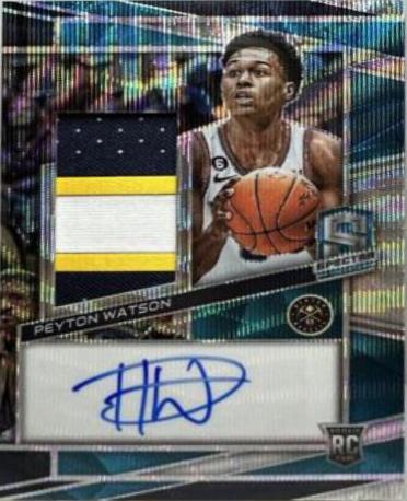 Peyton Watson [Jersey Autograph Blue Wave] #224