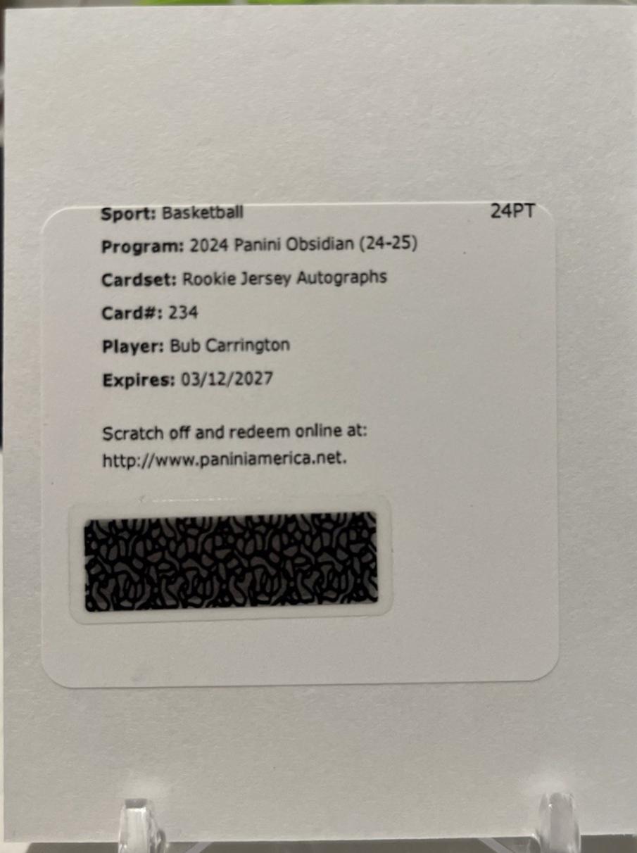 Bub Carrington [Rookie Jersey Autograph] #234