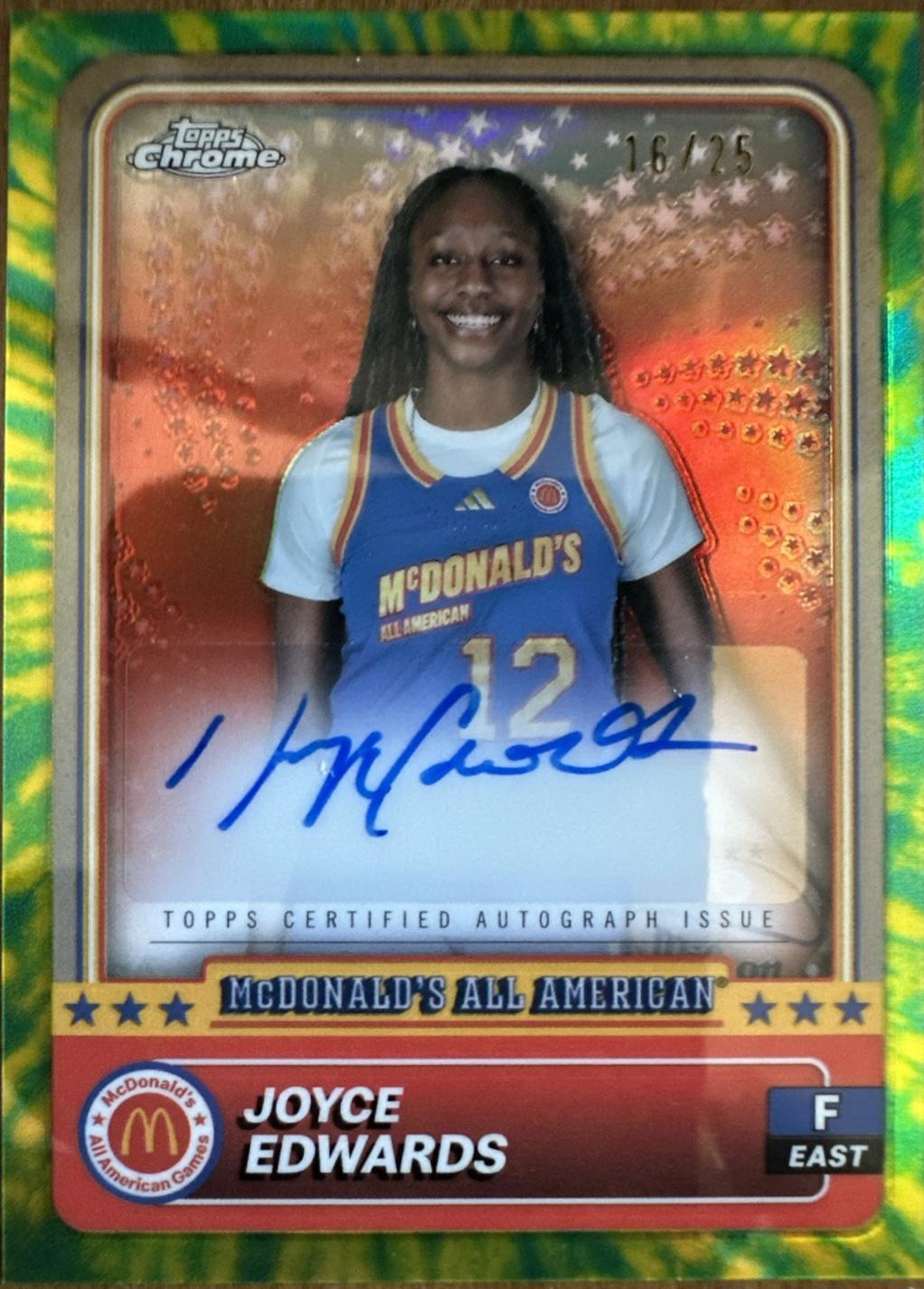 Joyce Edwards [Tie-Dye Head Shot Autograph Refractor] #53