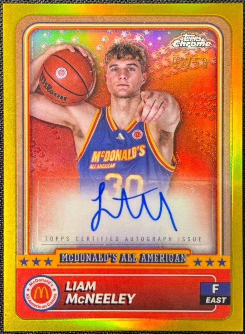 Liam McNeeley [Gold Head Shot Autograph Refractor] #80