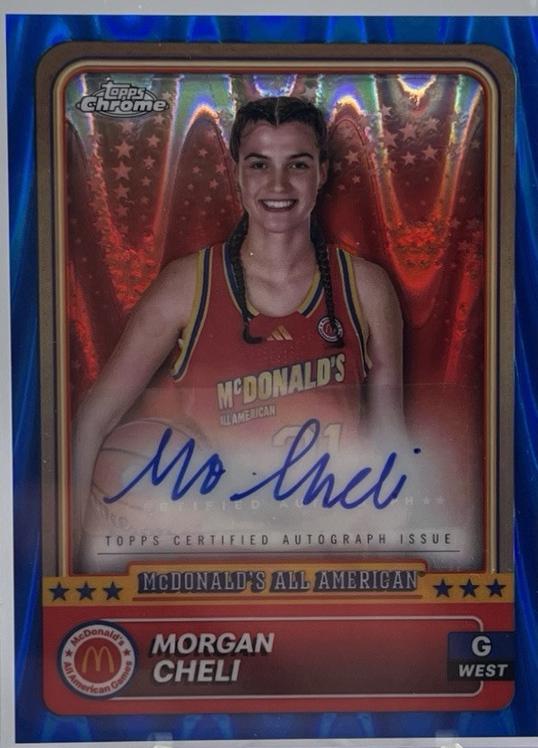 Morgan Cheli [Blue RayWave Head Shot Autograph Refractor] #66